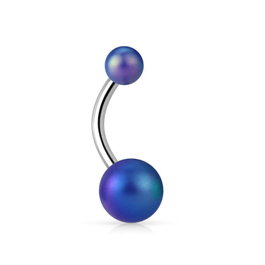 Matte Finish Pearlish Belly Bars - Basic Curved Barbell. Navel Rings Australia.