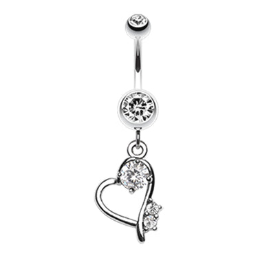 La Feminite Heart Belly Ring - Dangling Belly Ring. Navel Rings Australia.
