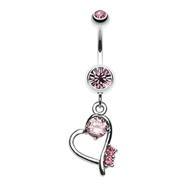La Feminite Heart Belly Ring - Dangling Belly Ring. Navel Rings Australia.