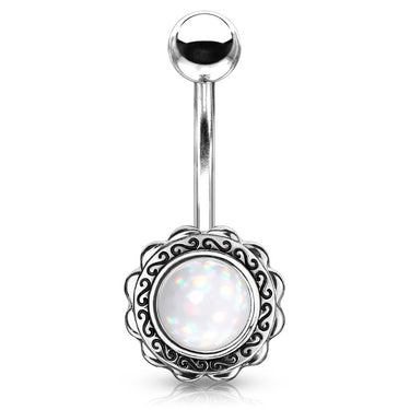 Boêmio Illumination Belly Bar - Fixed (non-dangle) Belly Bar. Navel Rings Australia.