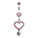 Boss Heart Belly Dangle - Dangling Belly Ring. Navel Rings Australia.