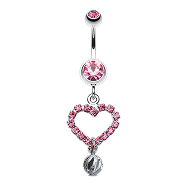 Boss Heart Belly Dangle - Dangling Belly Ring. Navel Rings Australia.