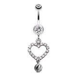 Boss Heart Belly Dangle - Dangling Belly Ring. Navel Rings Australia.