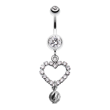 Boss Heart Belly Dangle - Dangling Belly Ring. Navel Rings Australia.