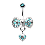 Bow n' Romeo Belly Ring - Fixed (non-dangle) Belly Bar. Navel Rings Australia.