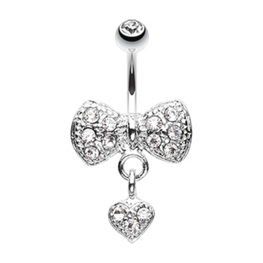 Bow n' Romeo Belly Ring - Fixed (non-dangle) Belly Bar. Navel Rings Australia.