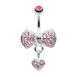 Bow n' Romeo Belly Ring - Fixed (non-dangle) Belly Bar. Navel Rings Australia.