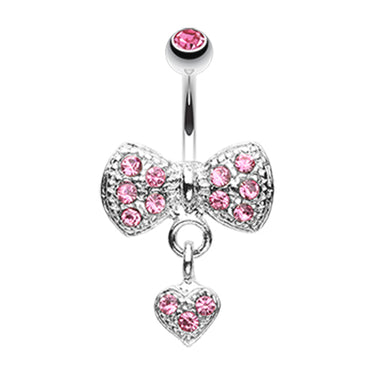 Bow n' Romeo Belly Ring - Fixed (non-dangle) Belly Bar. Navel Rings Australia.