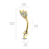 16g Petite Tribal Split Arrow Navel Ring with Gold Plating - Split Spinal Belly Bar. Navel Rings Australia.
