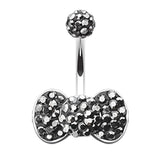 Motleys™ Bow Tie Aficionado Belly Bar - Fixed (non-dangle) Belly Bar. Navel Rings Australia.
