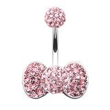 Motleys™ Bow Tie Aficionado Belly Bar - Fixed (non-dangle) Belly Bar. Navel Rings Australia.