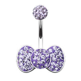 Motleys™ Bow Tie Aficionado Belly Bar - Fixed (non-dangle) Belly Bar. Navel Rings Australia.