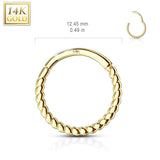 Braided Septum & Earring Body Jewellery in 14K Gold - Earring. Navel Rings Australia.