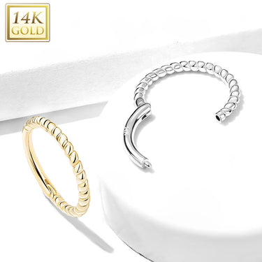 Braided Septum & Earring Body Jewellery in 14K Gold - Earring. Navel Rings Australia.