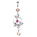 The Butterfly Circuit Navel Ring - Dangling Belly Ring. Navel Rings Australia.