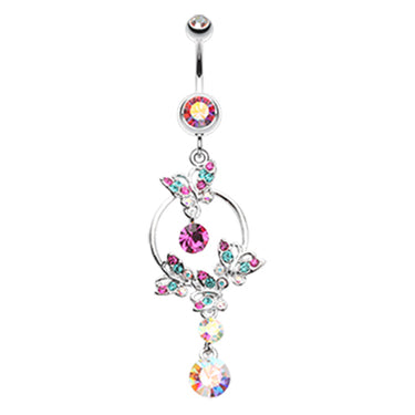 The Butterfly Circuit Navel Ring - Dangling Belly Ring. Navel Rings Australia.