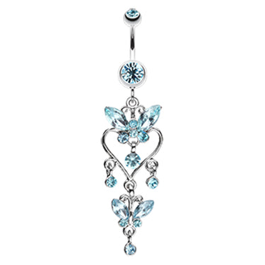 Sophistiqué Butterfly Chandelier Belly Ring - Dangling Belly Ring. Navel Rings Australia.