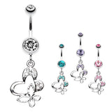 Butterfly Fusion Belly Dangle - Dangling Belly Ring. Navel Rings Australia.