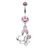 Butterfly Fusion Belly Dangle - Dangling Belly Ring. Navel Rings Australia.