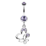 Butterfly Fusion Belly Dangle - Dangling Belly Ring. Navel Rings Australia.