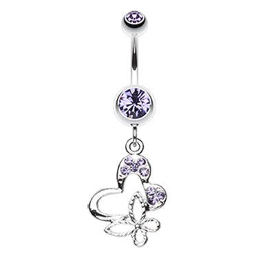 Butterfly Fusion Belly Dangle - Dangling Belly Ring. Navel Rings Australia.