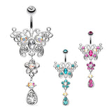 Butterfly Bloomitz Belly Bar - Dangling Belly Ring. Navel Rings Australia.
