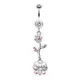 Summer Daisy Butterfly Belly Dangly - Dangling Belly Ring. Navel Rings Australia.