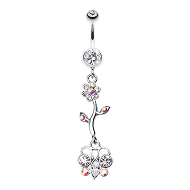 Summer Daisy Butterfly Belly Dangly - Dangling Belly Ring. Navel Rings Australia.