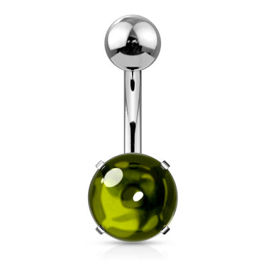 Cabochon Stone Belly Button Rings - Basic Curved Barbell. Navel Rings Australia.