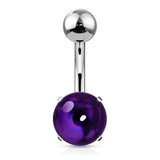 Cabochon Stone Belly Button Rings - Basic Curved Barbell. Navel Rings Australia.