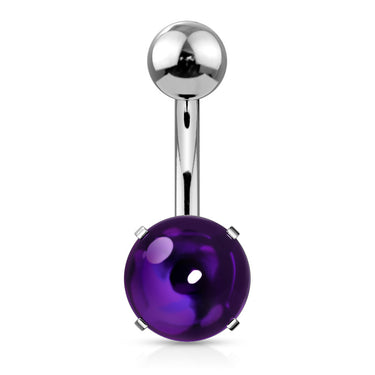Cabochon Stone Belly Button Rings - Basic Curved Barbell. Navel Rings Australia.