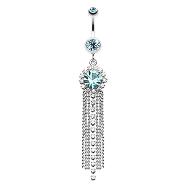Dolly Drop Chain Belly Ring - Dangling Belly Ring. Navel Rings Australia.