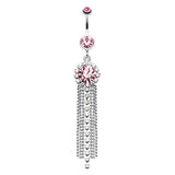 Dolly Drop Chain Belly Ring - Dangling Belly Ring. Navel Rings Australia.