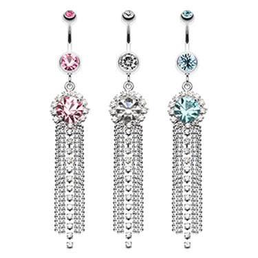 Dolly Drop Chain Belly Ring - Dangling Belly Ring. Navel Rings Australia.