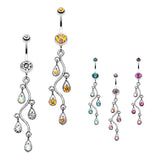 Vine Chandelier Belly Ring - Dangling Belly Ring. Navel Rings Australia.