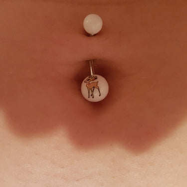 Cartoon Christmas Belly Button Rings - Basic Curved Barbell. Navel Rings Australia.