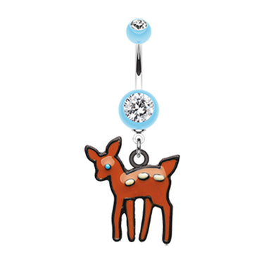Dasher the Reinder Belly Bar - Dangling Belly Ring. Navel Rings Australia.