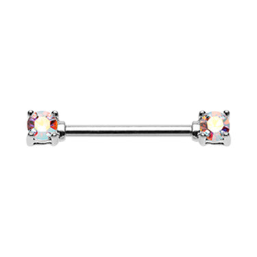 Classic Aurora Prong Nipple Barbell Ring - Nipple Ring. Navel Rings Australia.