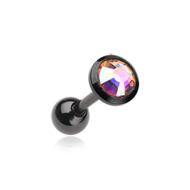 Classic Bezel Stud Earring in Titanium. Tragus or Cartilage Jewellery. - Earring. Navel Rings Australia.