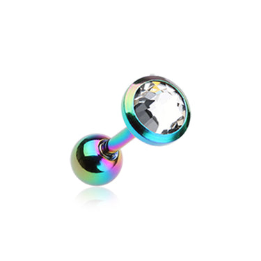 Classic Bezel Stud Earring in Titanium. Tragus or Cartilage Jewellery. - Earring. Navel Rings Australia.