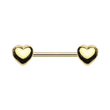 Classic Heart Nipple Body Jewellery with Gold Plating - Nipple Ring. Navel Rings Australia.