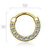 Classic Gem Pave Septum & Daith Hoop in 14K Gold - Septum. Navel Rings Australia.
