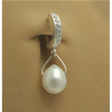 TummyToys® Classic Pearl Teardrop Navel Jewellery - TummyToys® Patented Clasp. Navel Rings Australia.