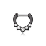 Calvina Gem Septum Clicker in Titanium - Septum. Navel Rings Australia.
