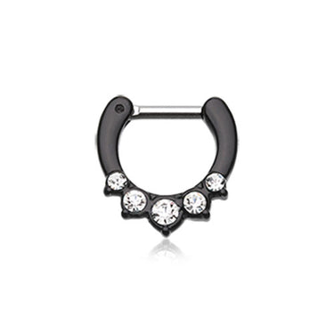 Calvina Gem Septum Clicker in Titanium - Septum. Navel Rings Australia.