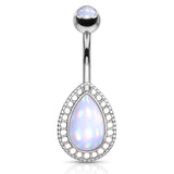 Lágrima Teardrop Illumini Belly Bar - Fixed (non-dangle) Belly Bar. Navel Rings Australia.