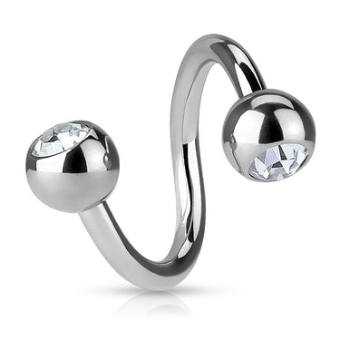 Extra Small 16G Gem Spiral Twist Belly Rings - Spiral Twister Twistie. Navel Rings Australia.