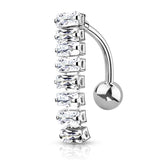Viviana Reverse Belly Ring - Reverse Top Down Belly Ring. Navel Rings Australia.