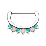 Marine Opal Sparkle Nipple Clicker - Nipple Ring. Navel Rings Australia.