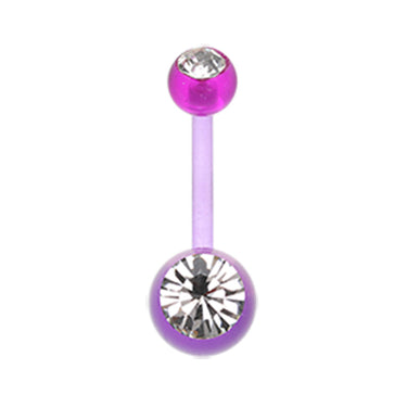 Ultra Comfort Glam Bio Flex Belly Rings - Basic Curved Barbell. Navel Rings Australia.